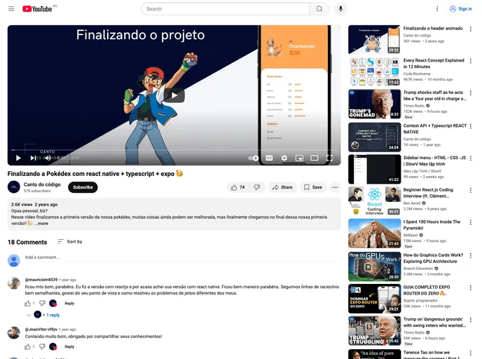 screenshot of App Pokedex