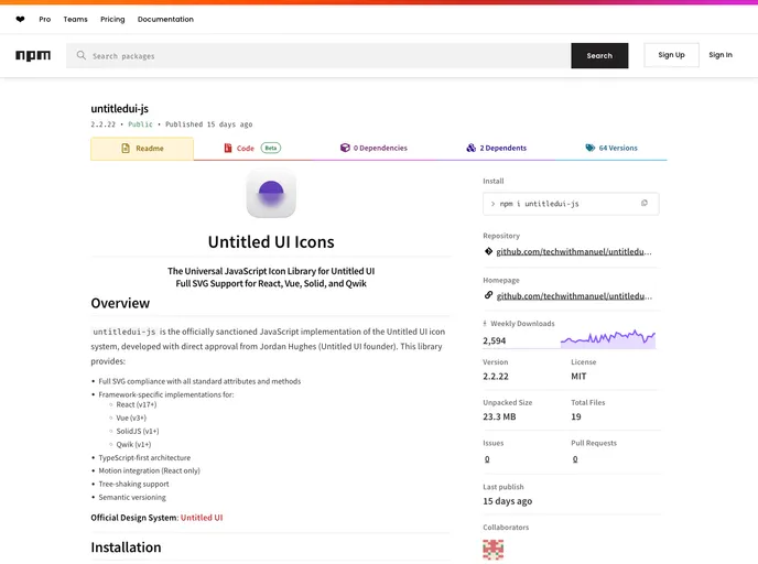 screenshot of Untitledui Js