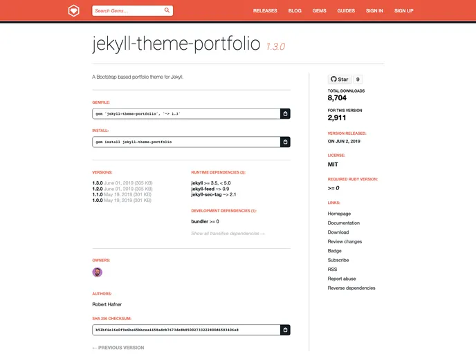 screenshot of Jekyll Theme Portfolio