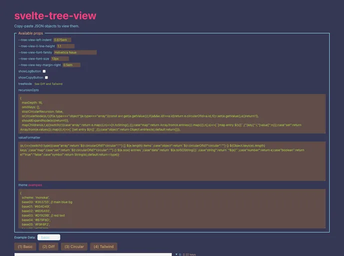 screenshot of Svelte Tree View