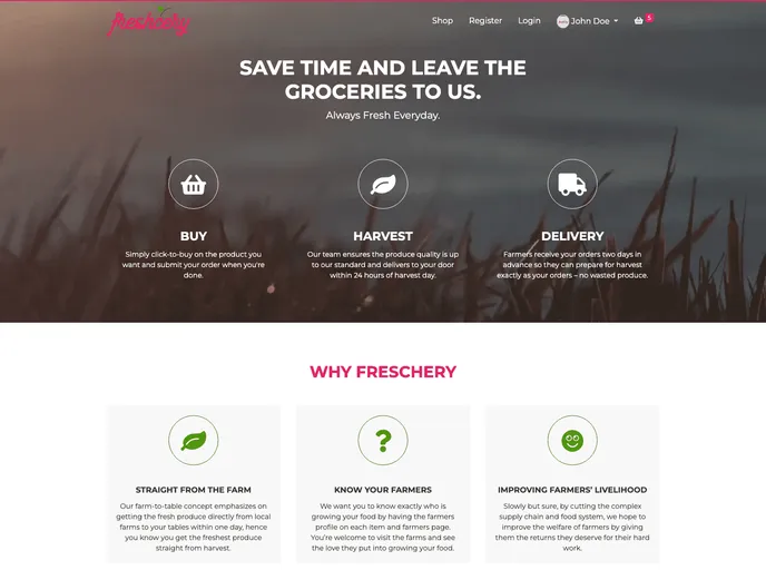 screenshot of Groceries Organic Store
