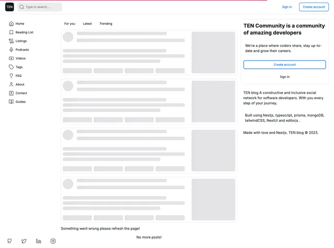 screenshot of Nextjs Blog