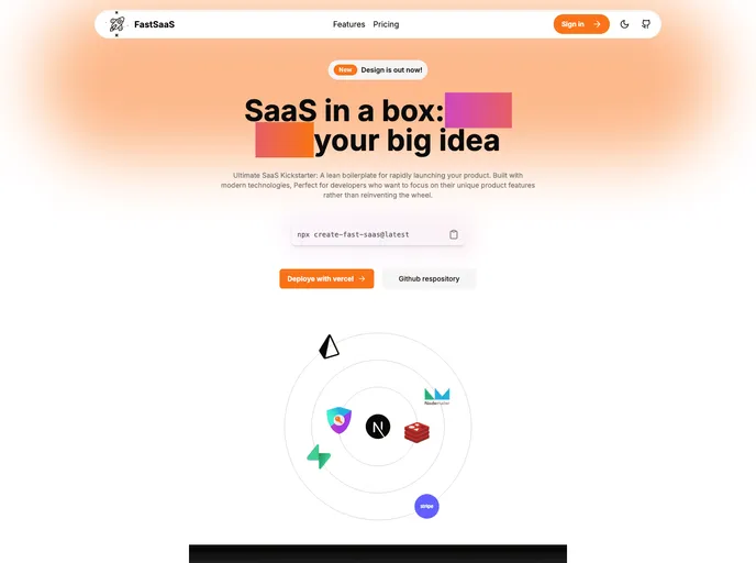 screenshot of Fast Saas Next.js Boilerplate