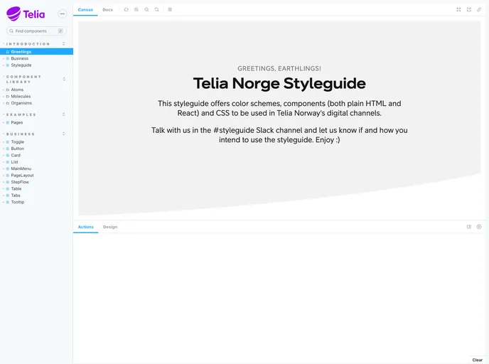 screenshot of Styleguide