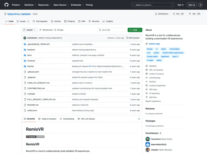 screenshot of RemixVR Moved