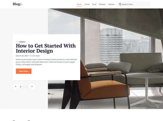 screenshot of Blogy Html