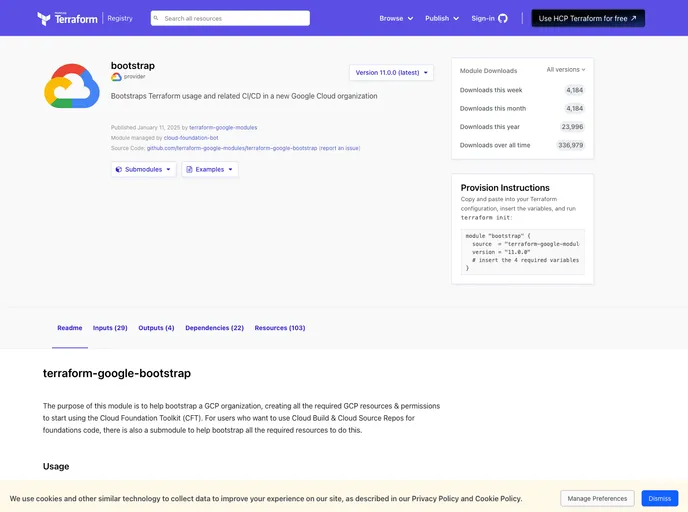 screenshot of Terraform Google Bootstrap