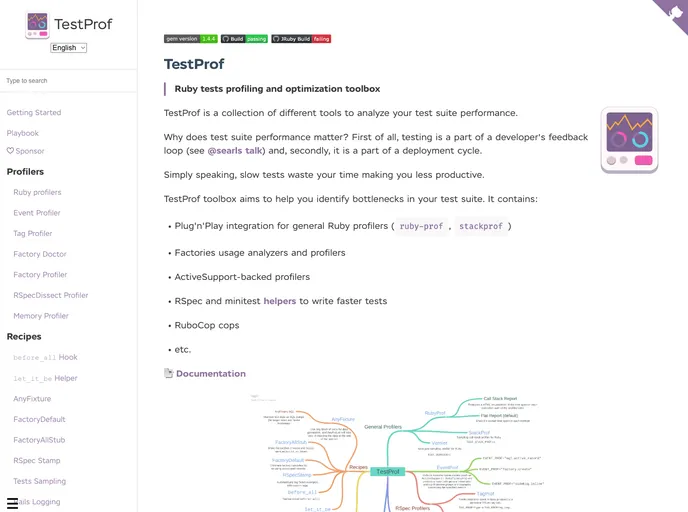 screenshot of Test Prof
