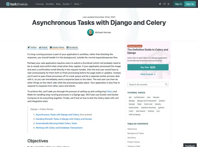 screenshot of Django Celery