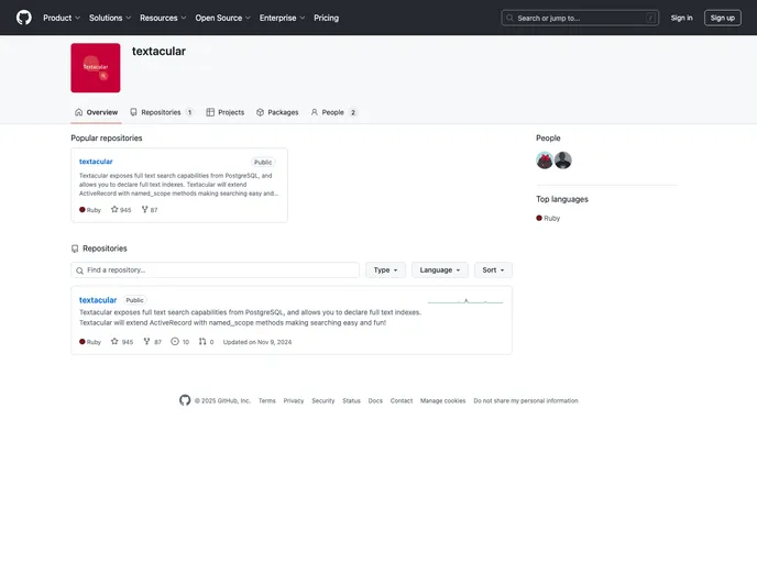 screenshot of Textacular