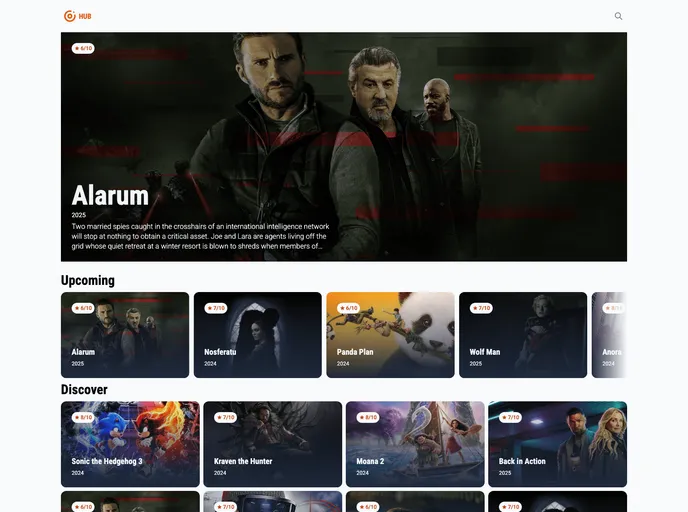 screenshot of MovieHub