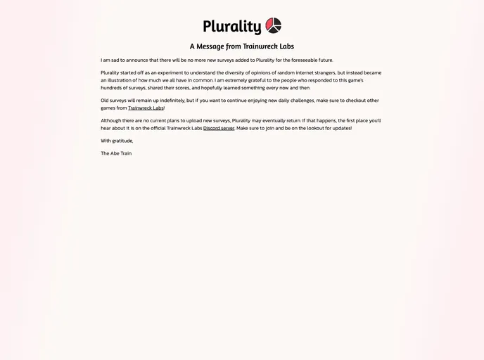 screenshot of Plurality