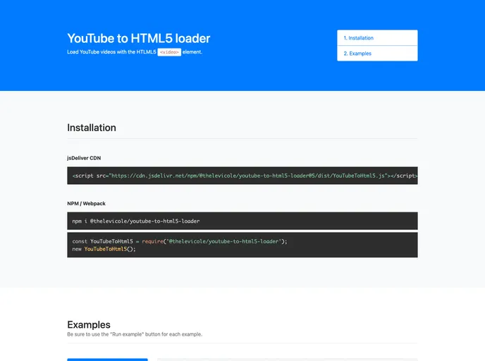 screenshot of Youtube To Html5 Loader