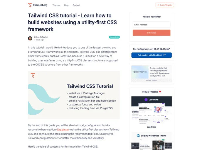 screenshot of Tailwind Css Tutorial