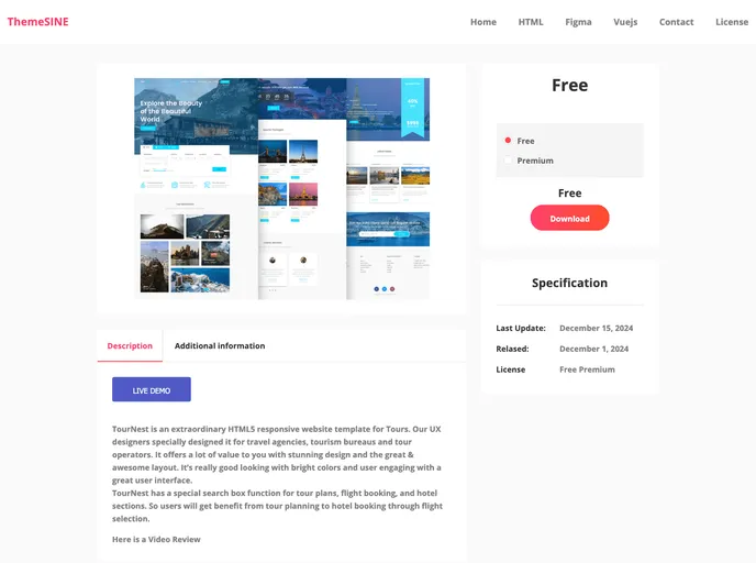 screenshot of TourNest