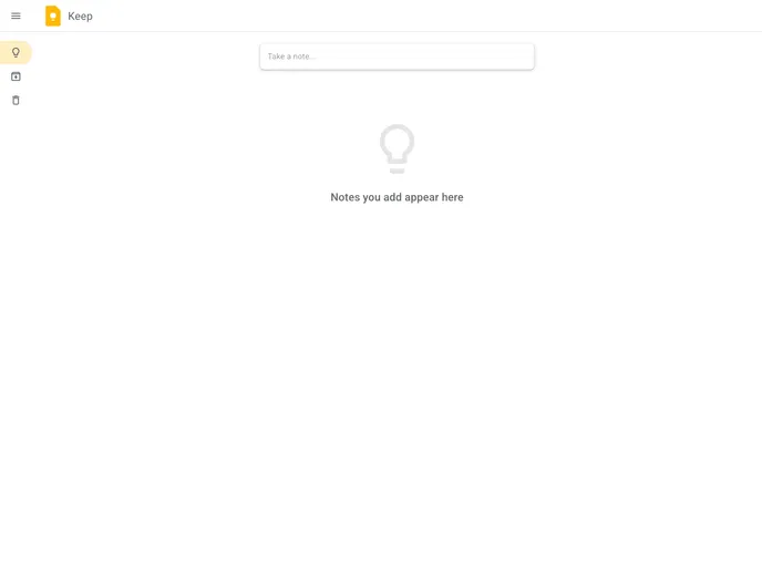 screenshot of Google Keep Clone
