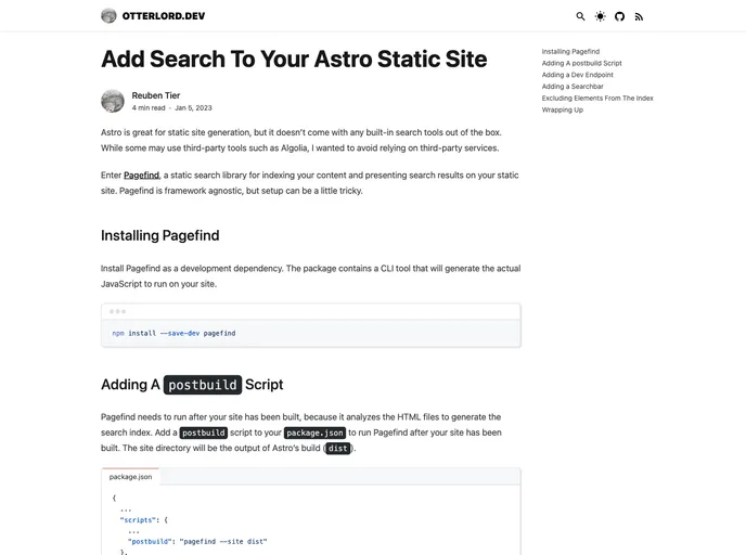 screenshot of Astro Search