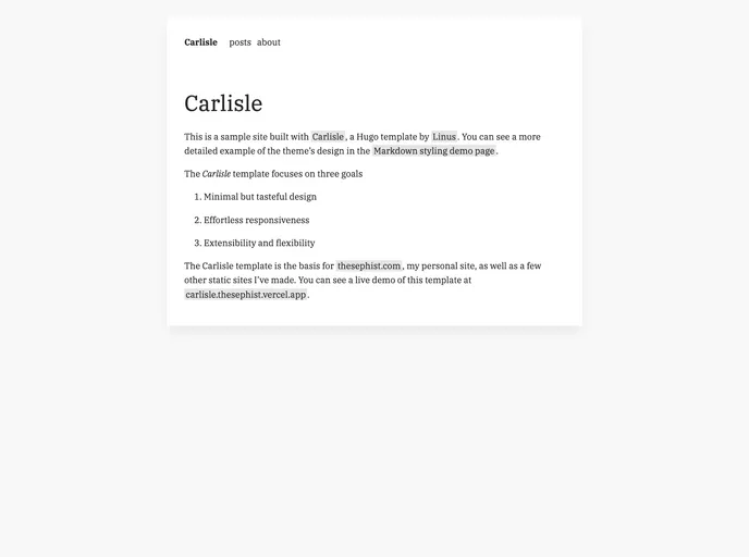 screenshot of Carlisle