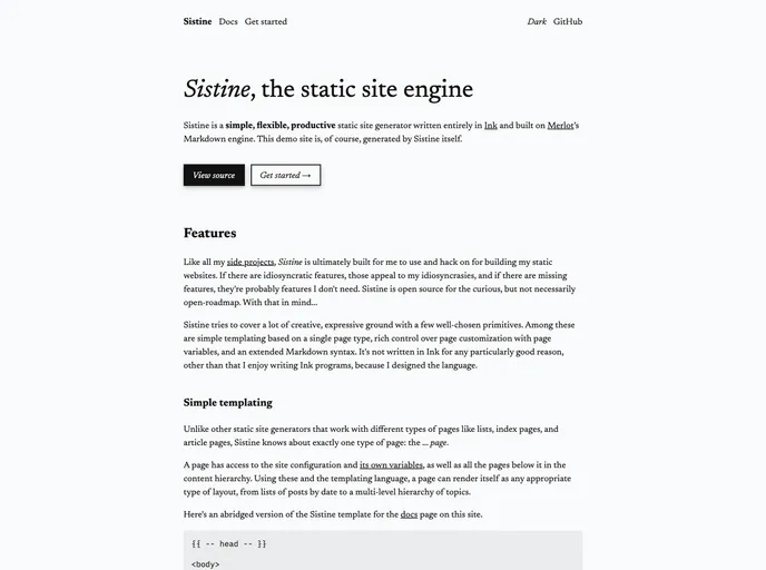 screenshot of Sistine