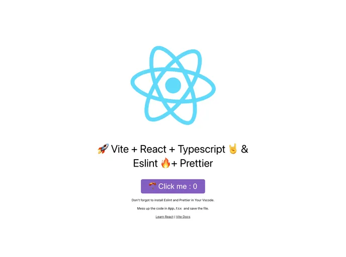 Vite Reactts Eslint Prettier