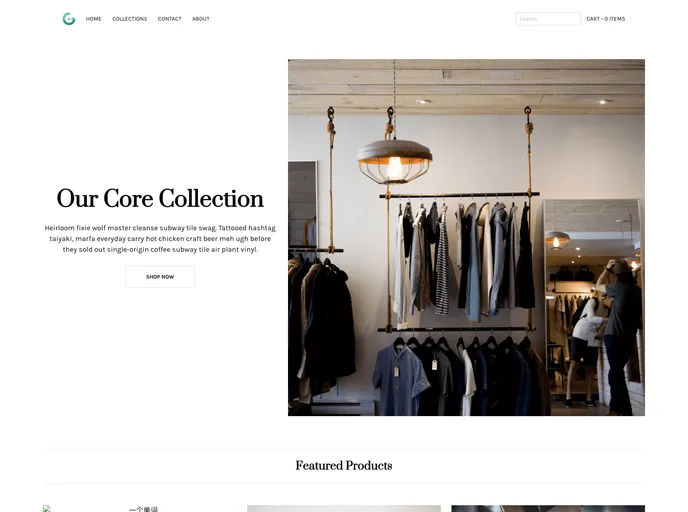 screenshot of Gridsome Starter Shopify