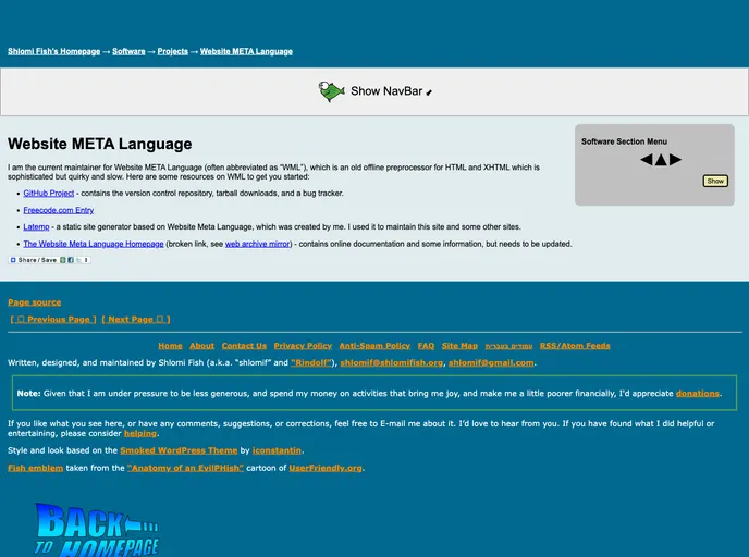 screenshot of Website Meta Language