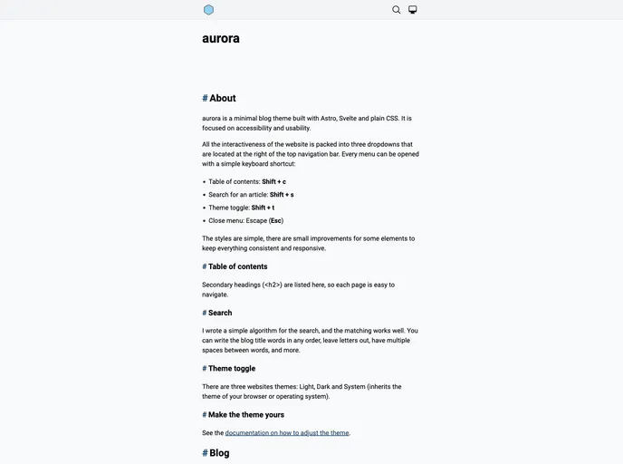 screenshot of Aurora