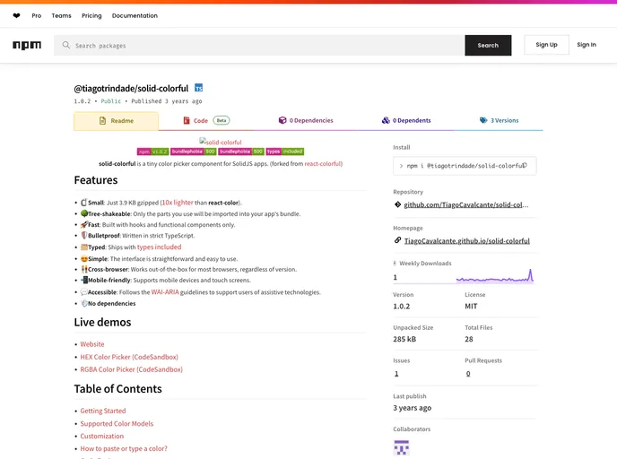 screenshot of Solid Colorful