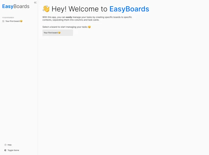 screenshot of Easyboards