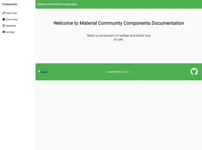 screenshot of Material Community Components