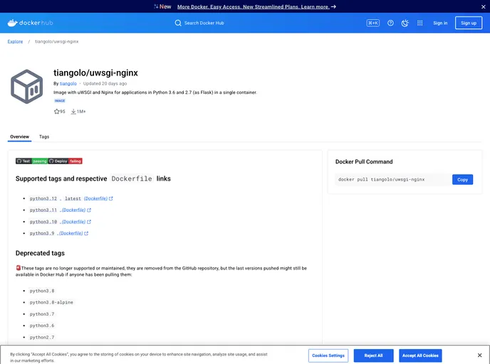 screenshot of Uwsgi Nginx Docker