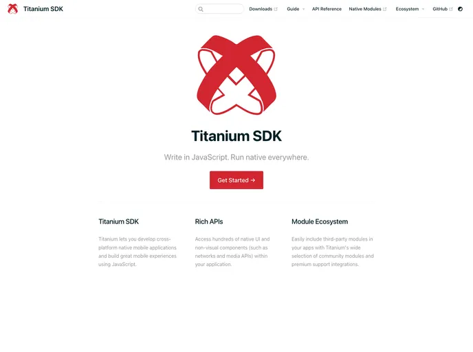 screenshot of Titanium Docs
