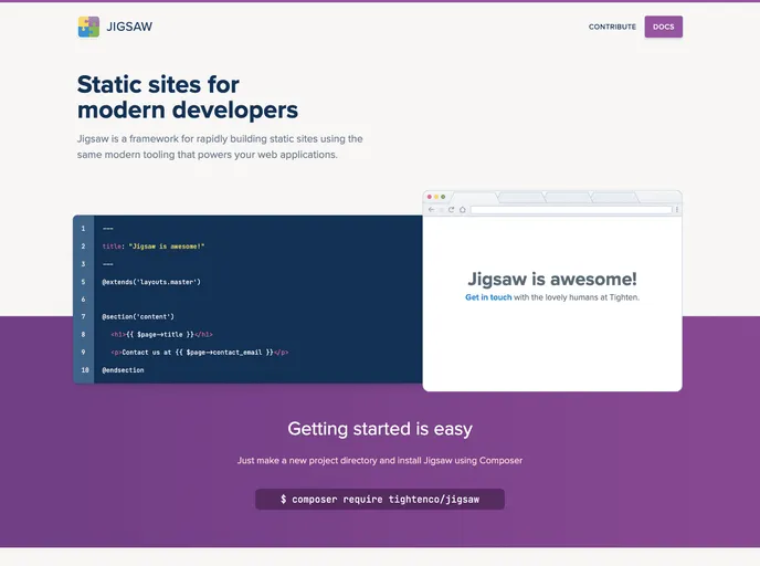 screenshot of Jigsaw Docs Template