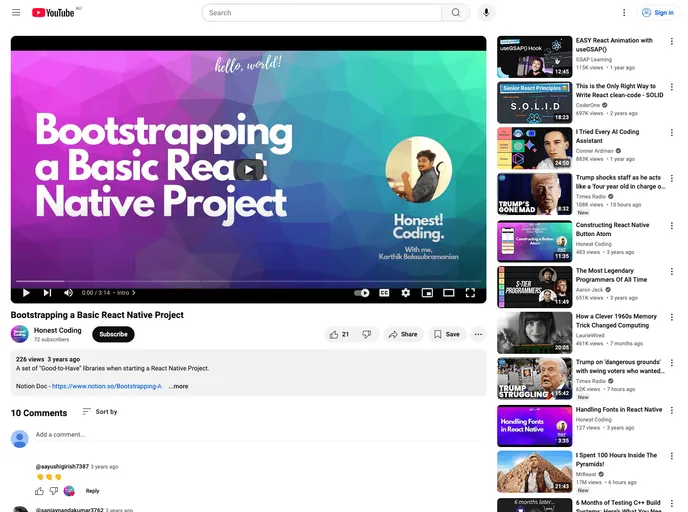 screenshot of React Native Starter