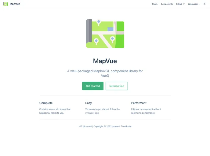 screenshot of Mapvue