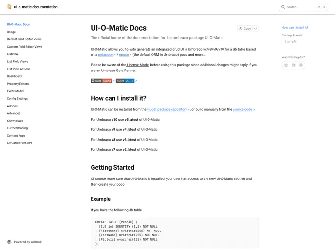 screenshot of UIOMatic