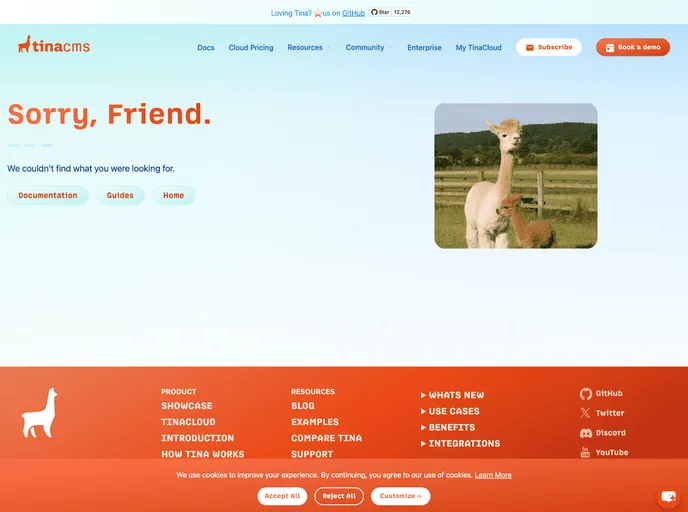 screenshot of Tina Graphql Gateway