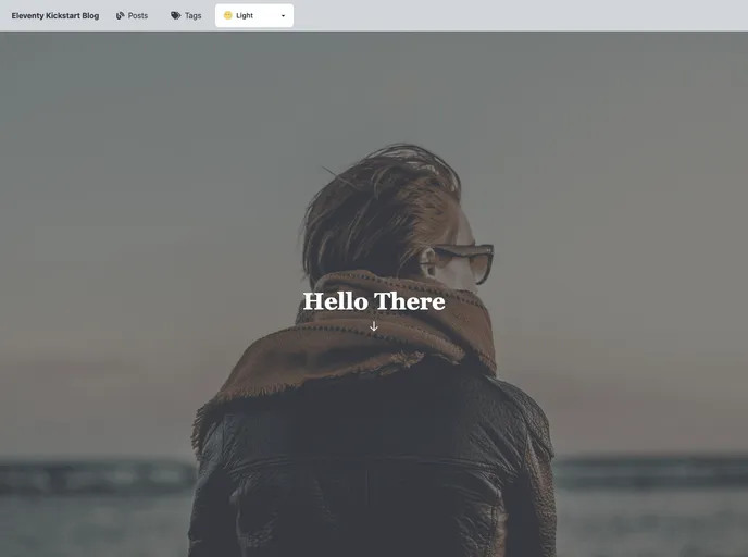 screenshot of Eleventy Kickstart Blog