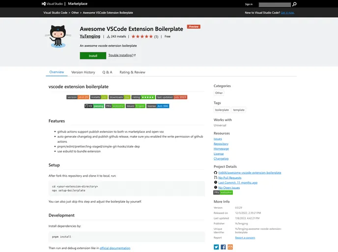 screenshot of Awesome Vscode Extension Boilerplate