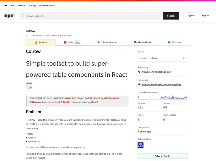 screenshot of Colrow