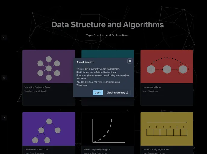 screenshot of Learn Dsa