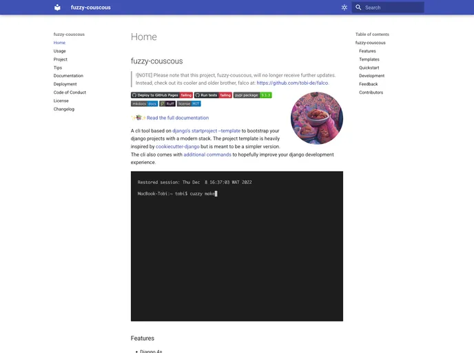 screenshot of Fuzzy Couscous