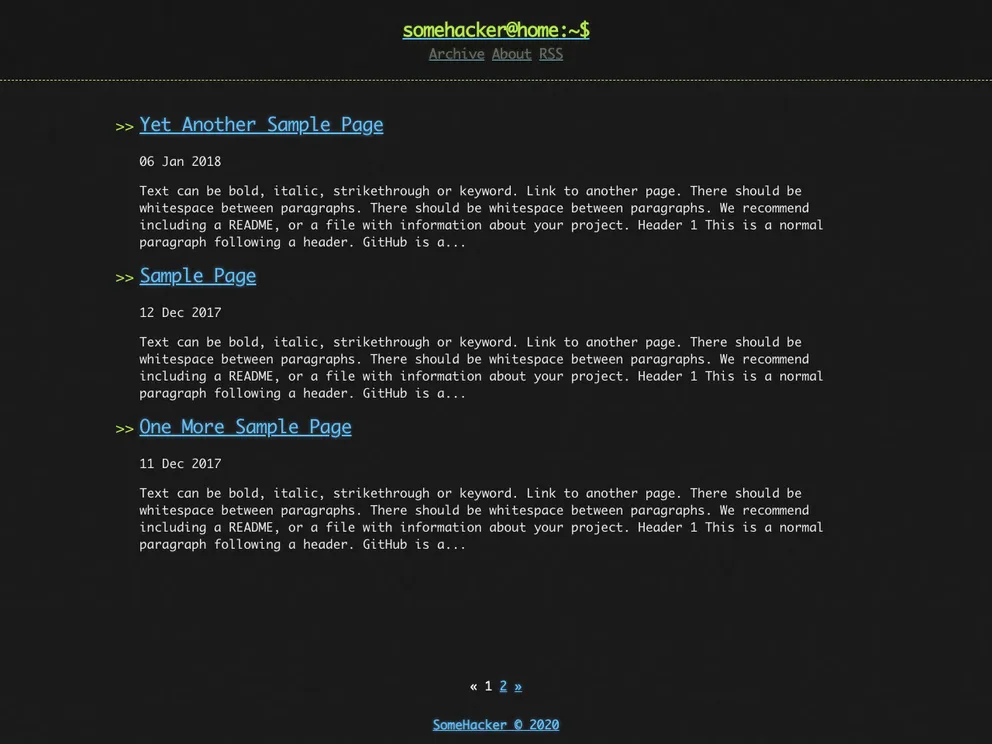 screenshot of Hacker Blog