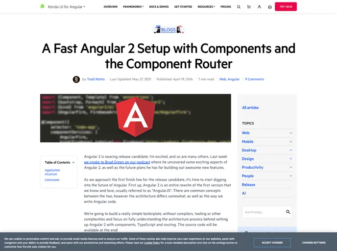 screenshot of Superfast Angular 2