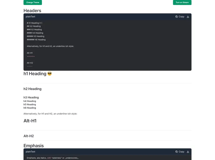 screenshot of Vue Markdown Shiki