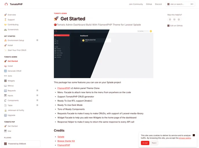 screenshot of Tomato Admin