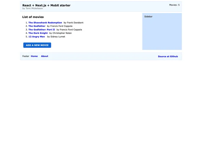 screenshot of Tm Nextjs Starter