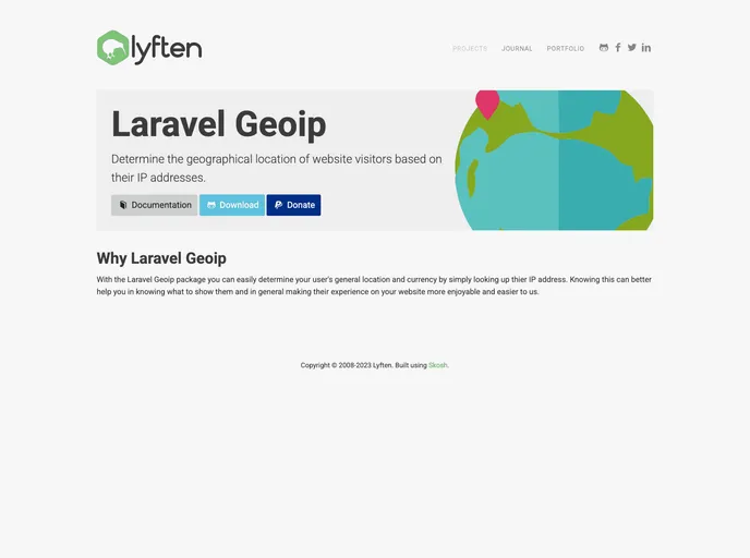 screenshot of Laravel Geoip