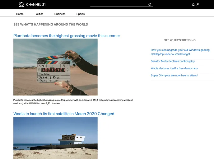 screenshot of Nextjs Prismic News Site