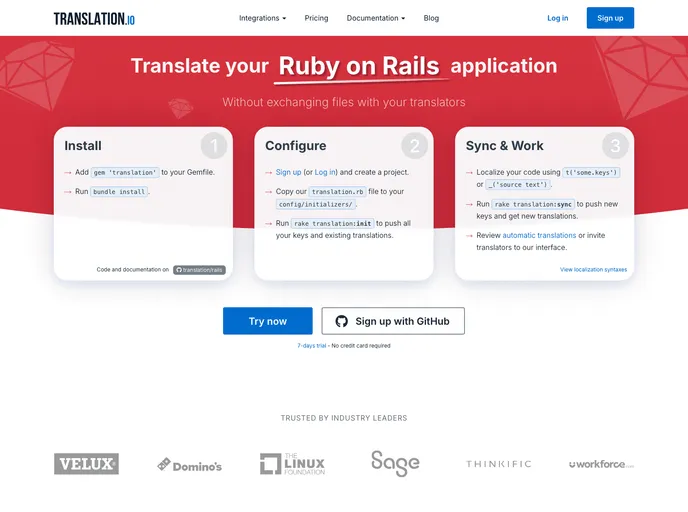 screenshot of Rails